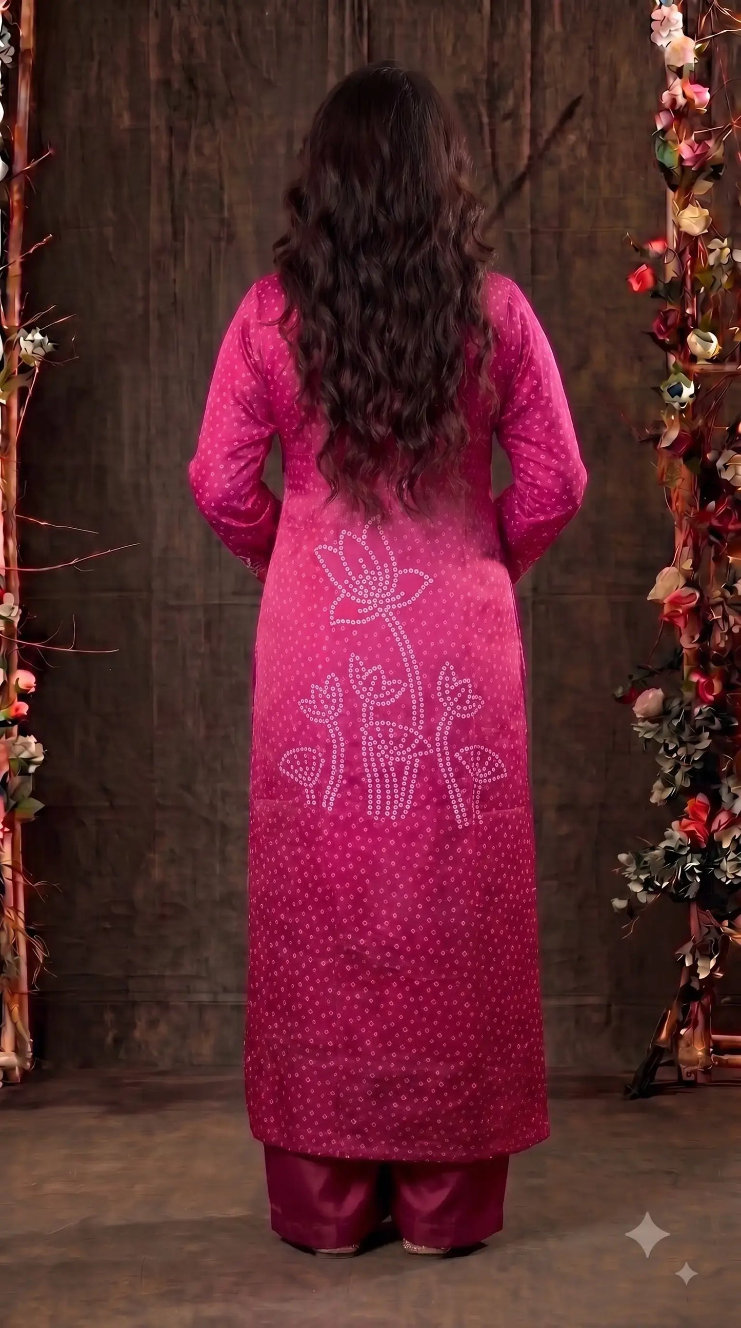 Premium Pakistani Designer Rani Pink Hand-Embroidered Suit