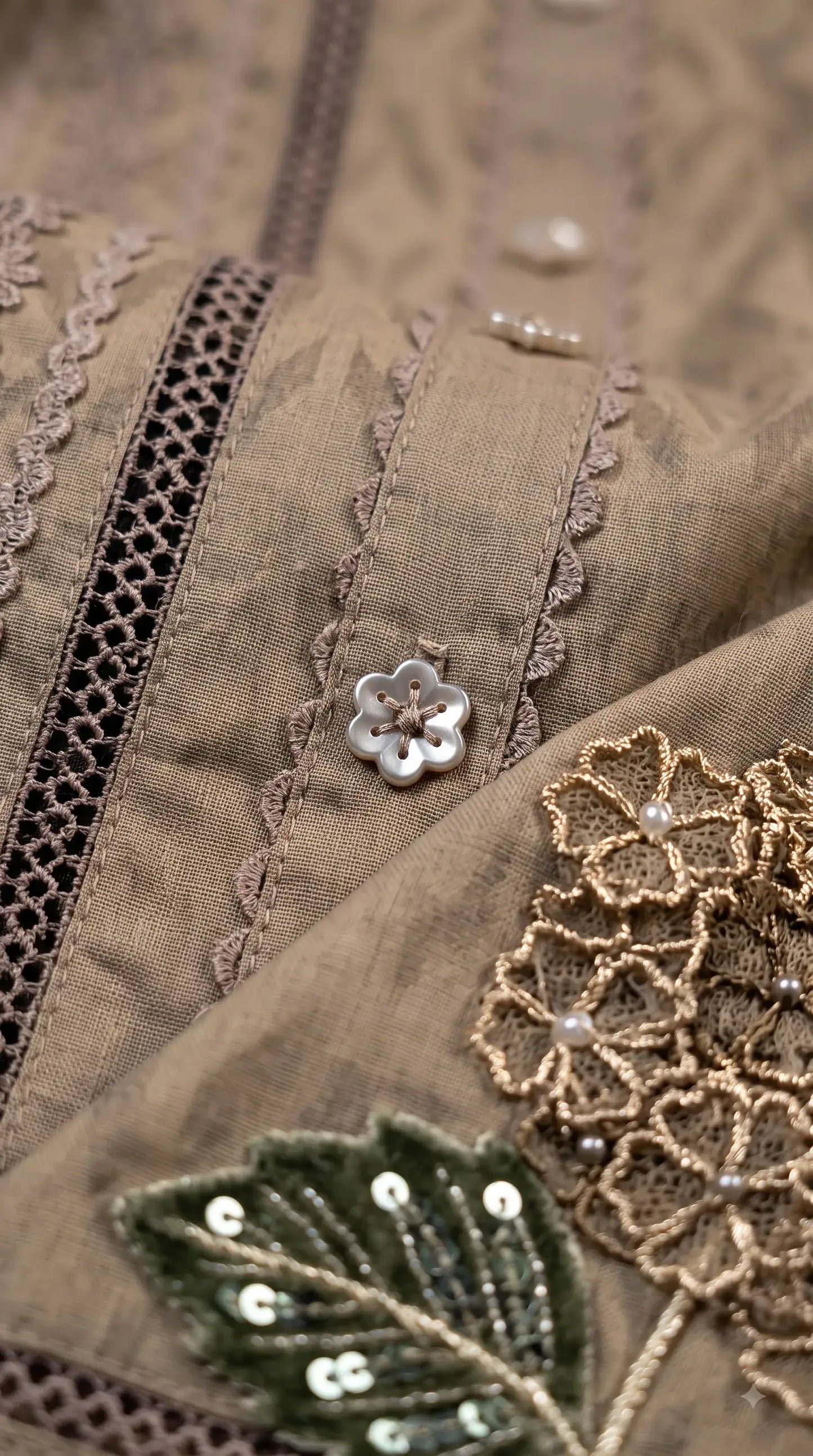 Premium Mul Designer Elegant Taupe Soft-Fabric Suit