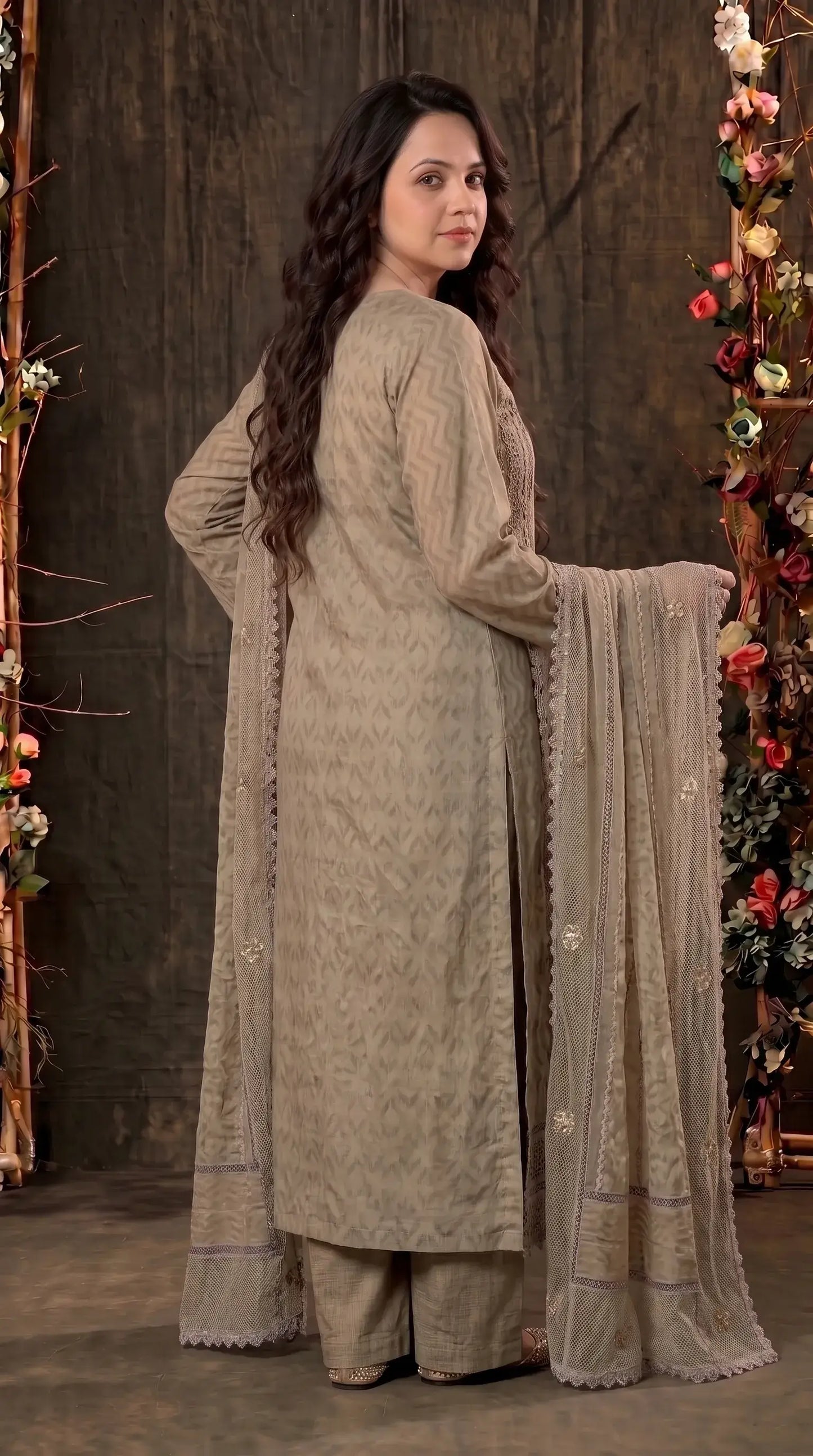 Elegant Taupe Premium Soft-Fabric Designer Suit