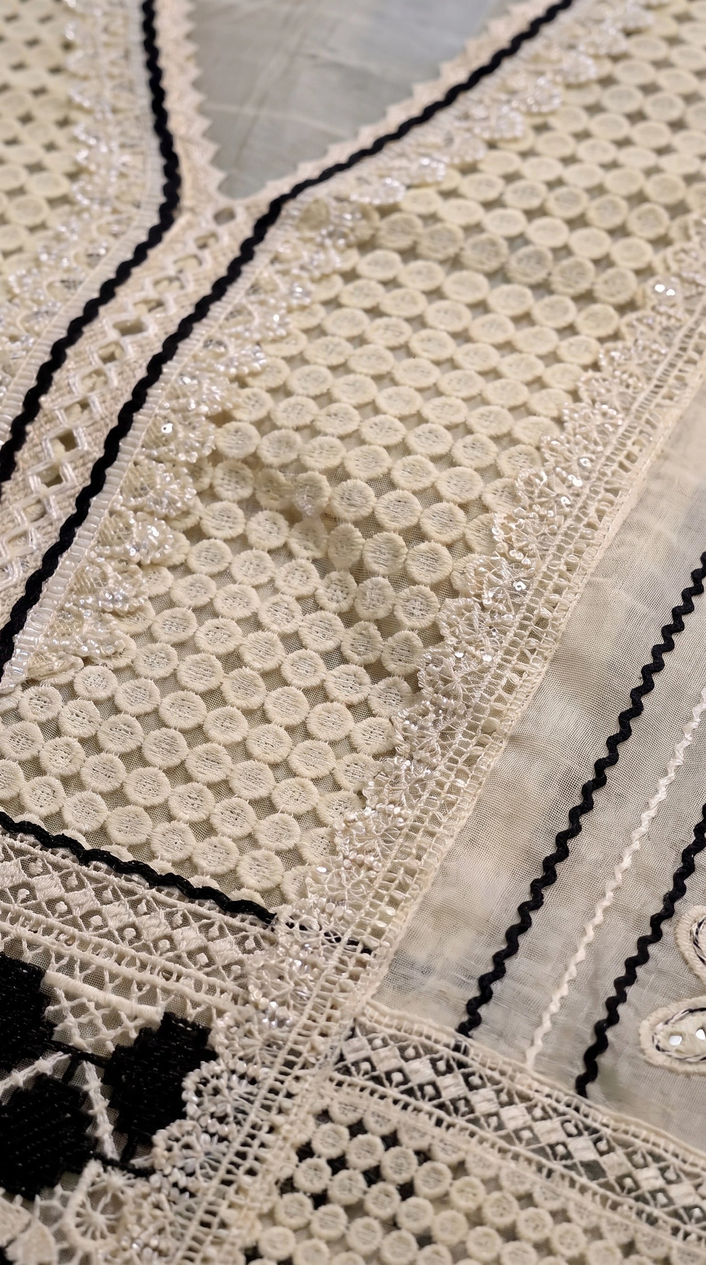 Premium Light Yellow Pakistani Zut Mull Cotton Suit with Elegant Black Embroidery