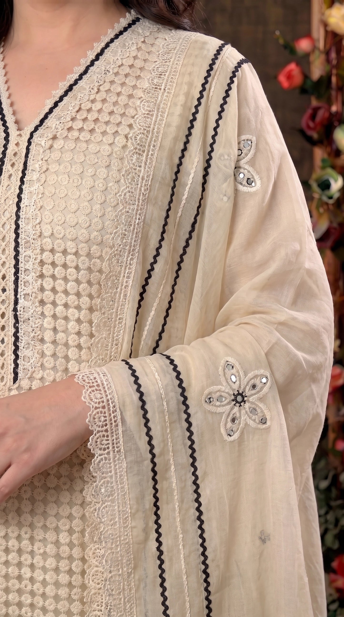 Premium Light Yellow Pakistani Zut Mull Cotton Suit with Elegant Black Embroidery