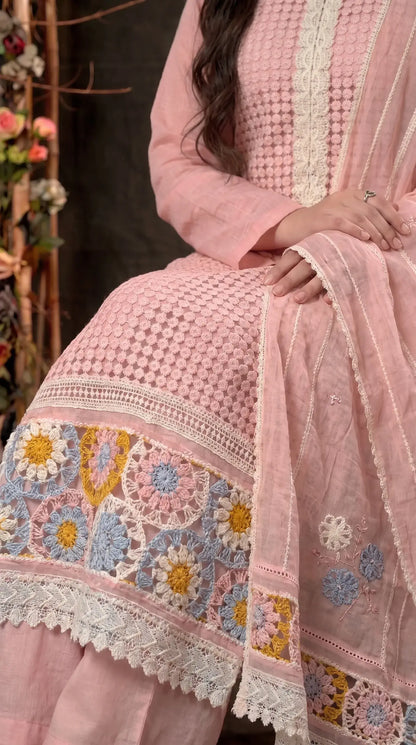 Blush Pink Super Soft Fabric Designer Suit