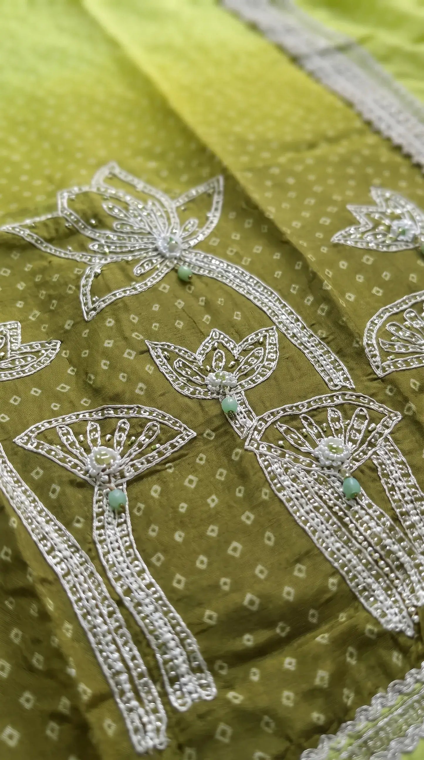 Parrot Green Premium Crepe Designer Suit