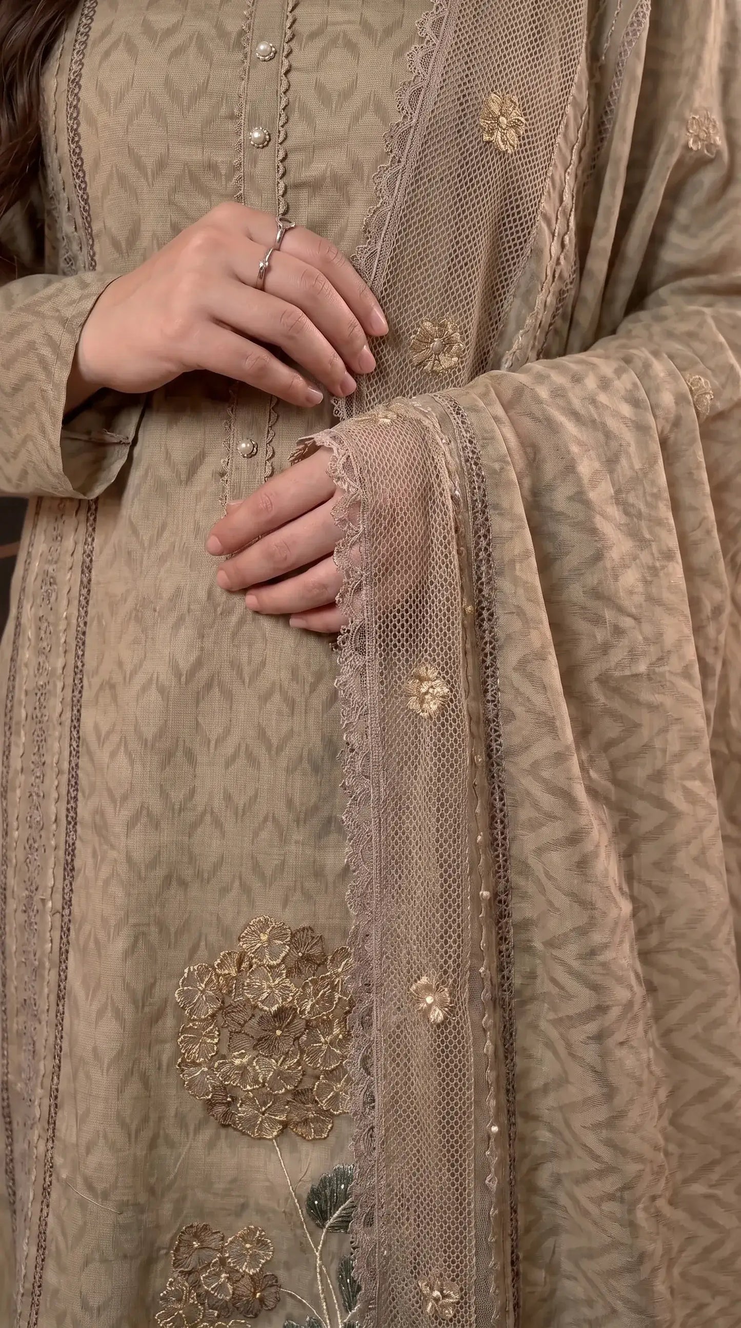 Elegant Taupe Premium Soft-Fabric Designer Suit