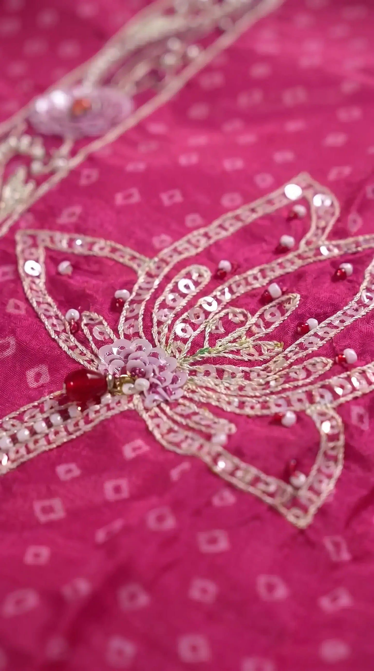 Premium Pakistani Designer Rani Pink Hand-Embroidered Suit