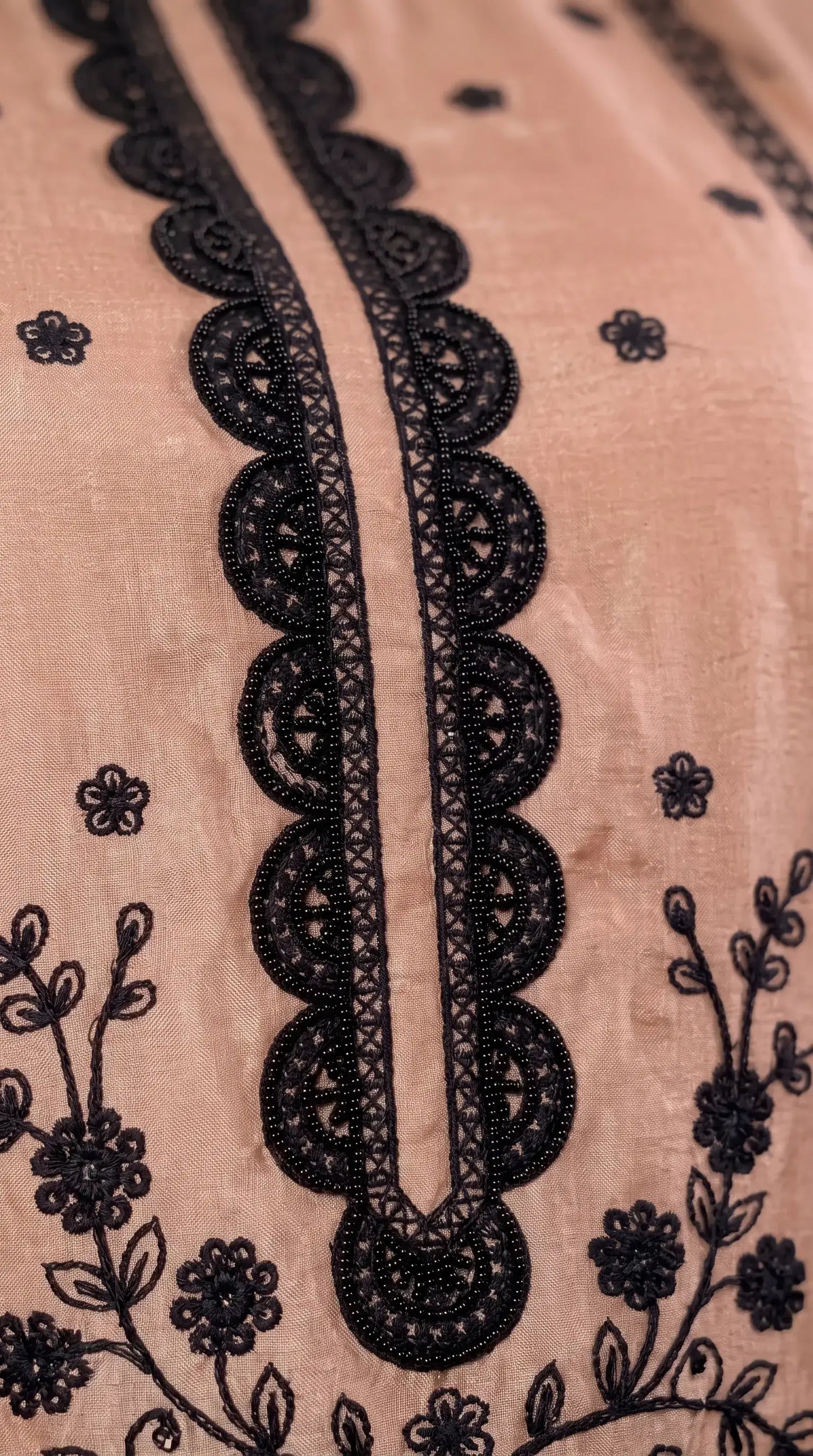 Premium Designer Blush Pink & Black Tissue Suit