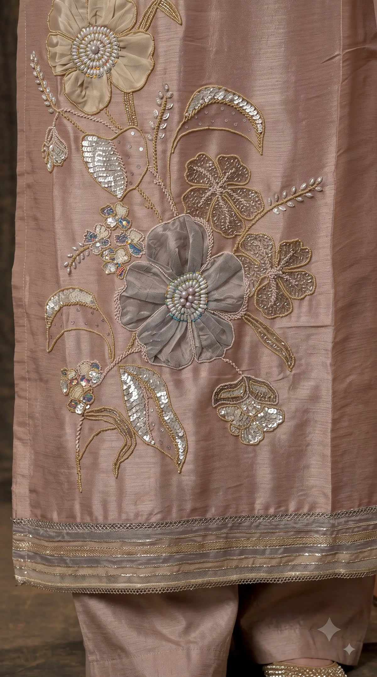 Premium Designer Blush Red Pakistani Suit in Very Soft Tissue Fabric with Elegant Floral Work