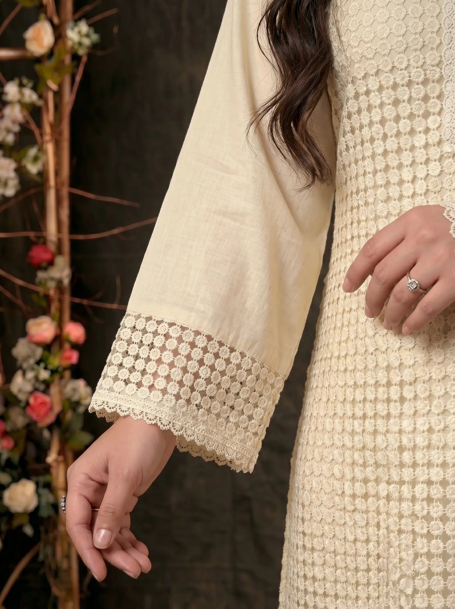 Designer Light Yellow Pakistani Zut Mull Cotton Suit with Elegant Black Detailing