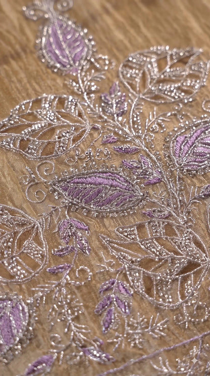 Premium Designer Champagne Gold Suit with Pearl, Cutdana & Zari Work