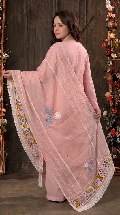 Blush Pink Super Soft Fabric Designer Suit