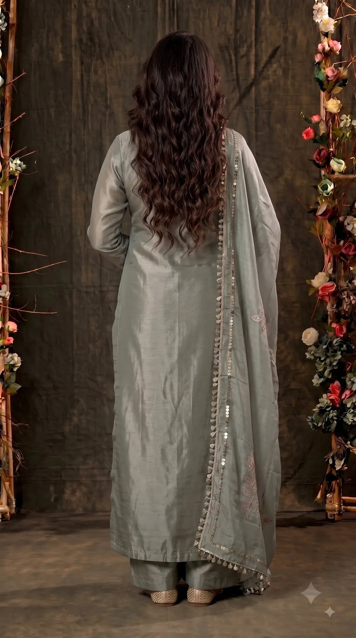 Premium Pastel Tissue Pakistani Designer Suit with Floral Embroidery, Pearl & Sequin Handwork