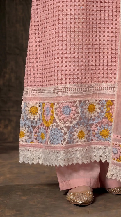 Blush Pink Super Soft Fabric Designer Suit