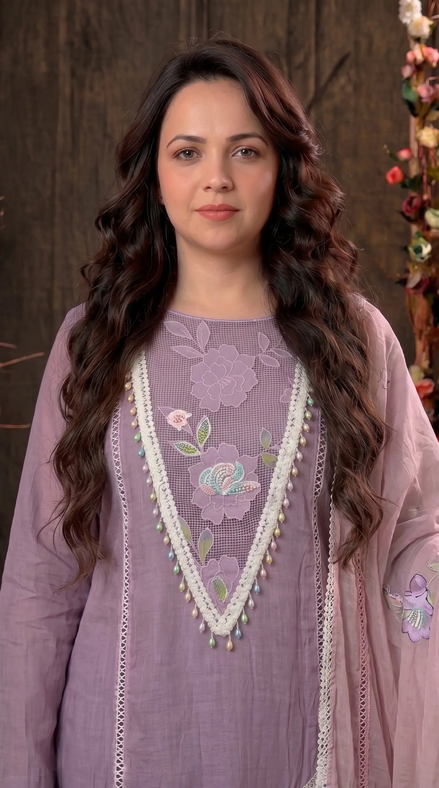 Lilac Bloom Premium Designer Suit with Boutique-Style Finish