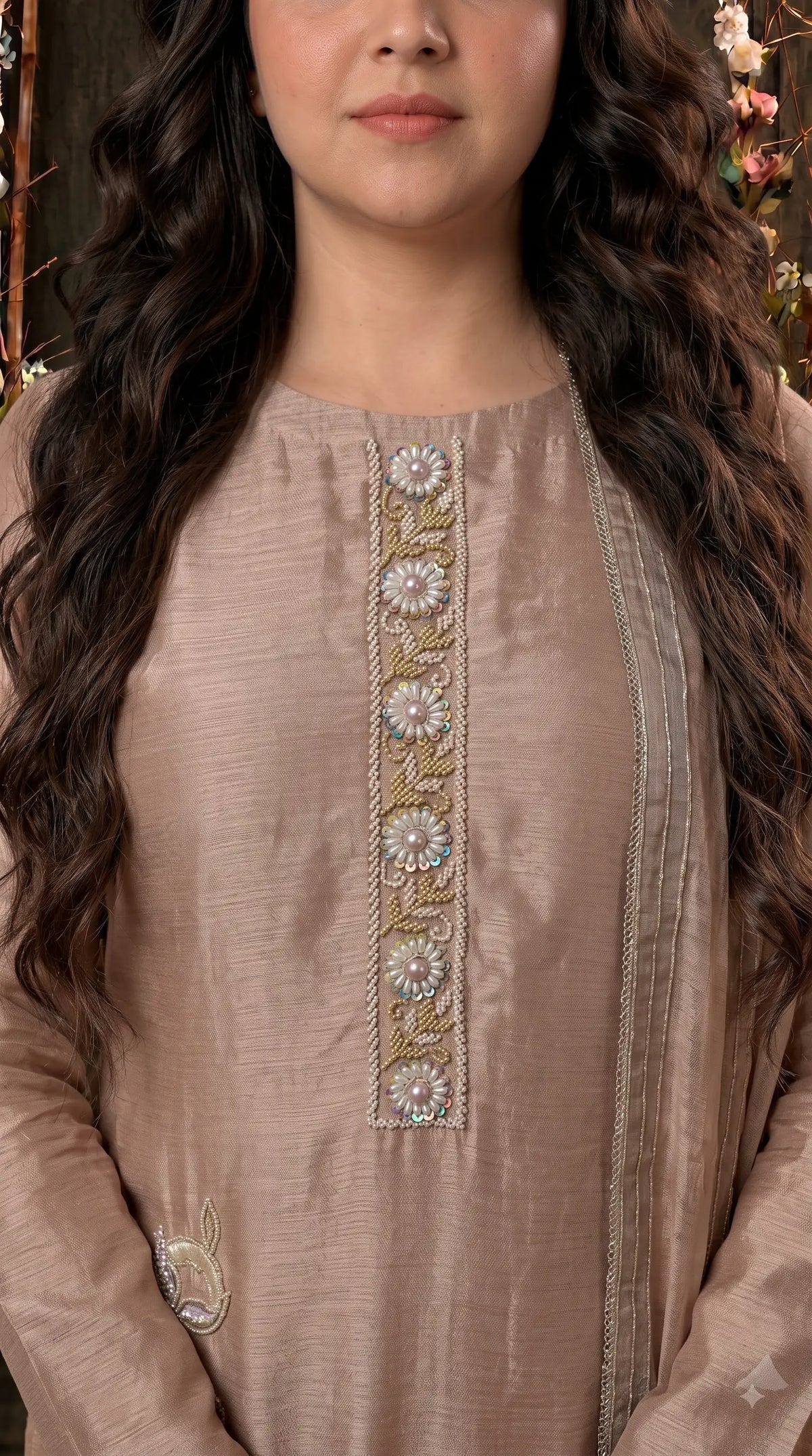 Premium Designer Blush Red Pakistani Suit in Very Soft Tissue Fabric with Elegant Floral Work