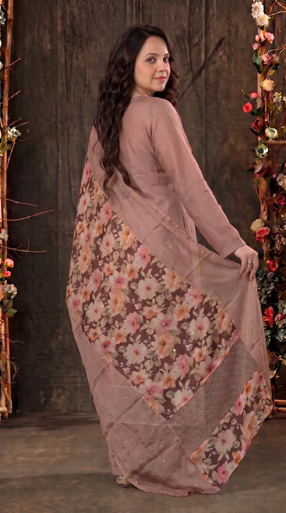 Dusty Rose Floral Designer Suit