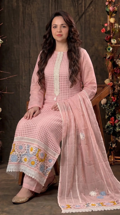 Blush Pink Super Soft Fabric Designer Suit