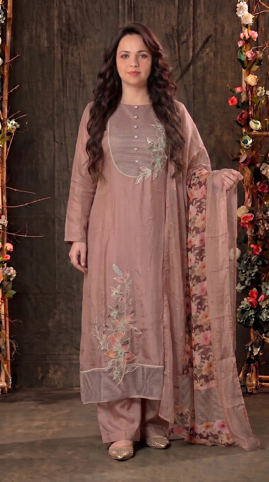 Dusty Rose Floral Designer Suit