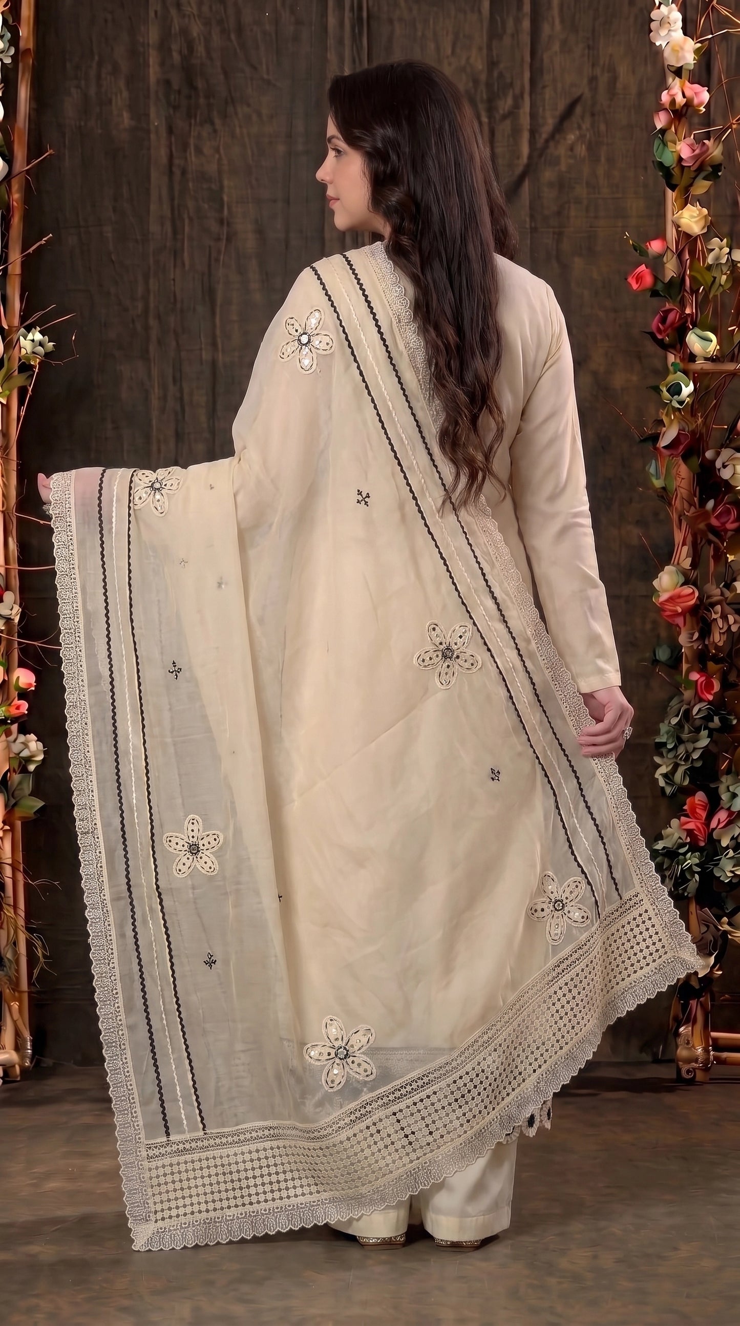 Premium Light Yellow Pakistani Zut Mull Cotton Suit with Elegant Black Embroidery
