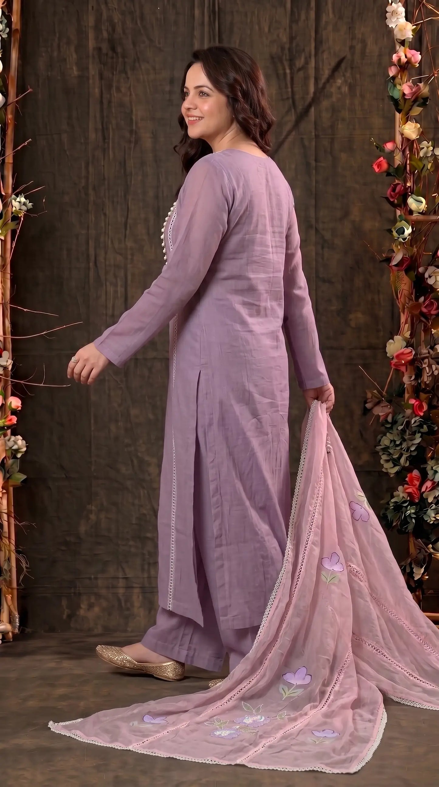 Lilac Bloom Premium Designer Suit with Boutique-Style Finish