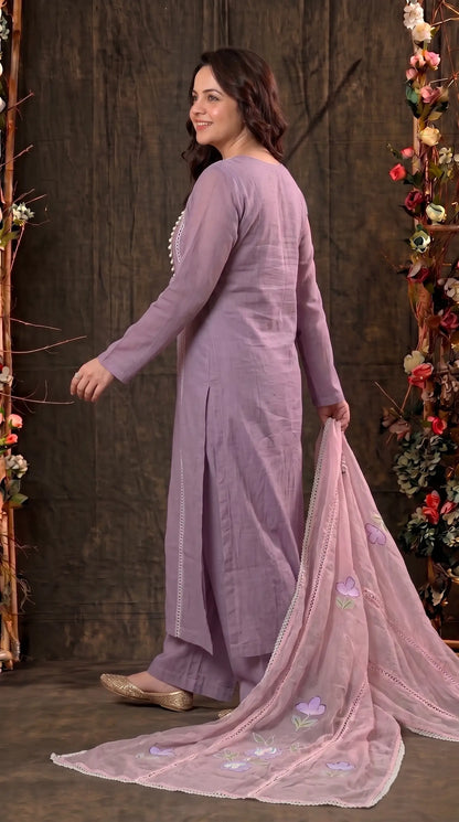 Lilac Bloom Premium Designer Suit with Boutique-Style Finish