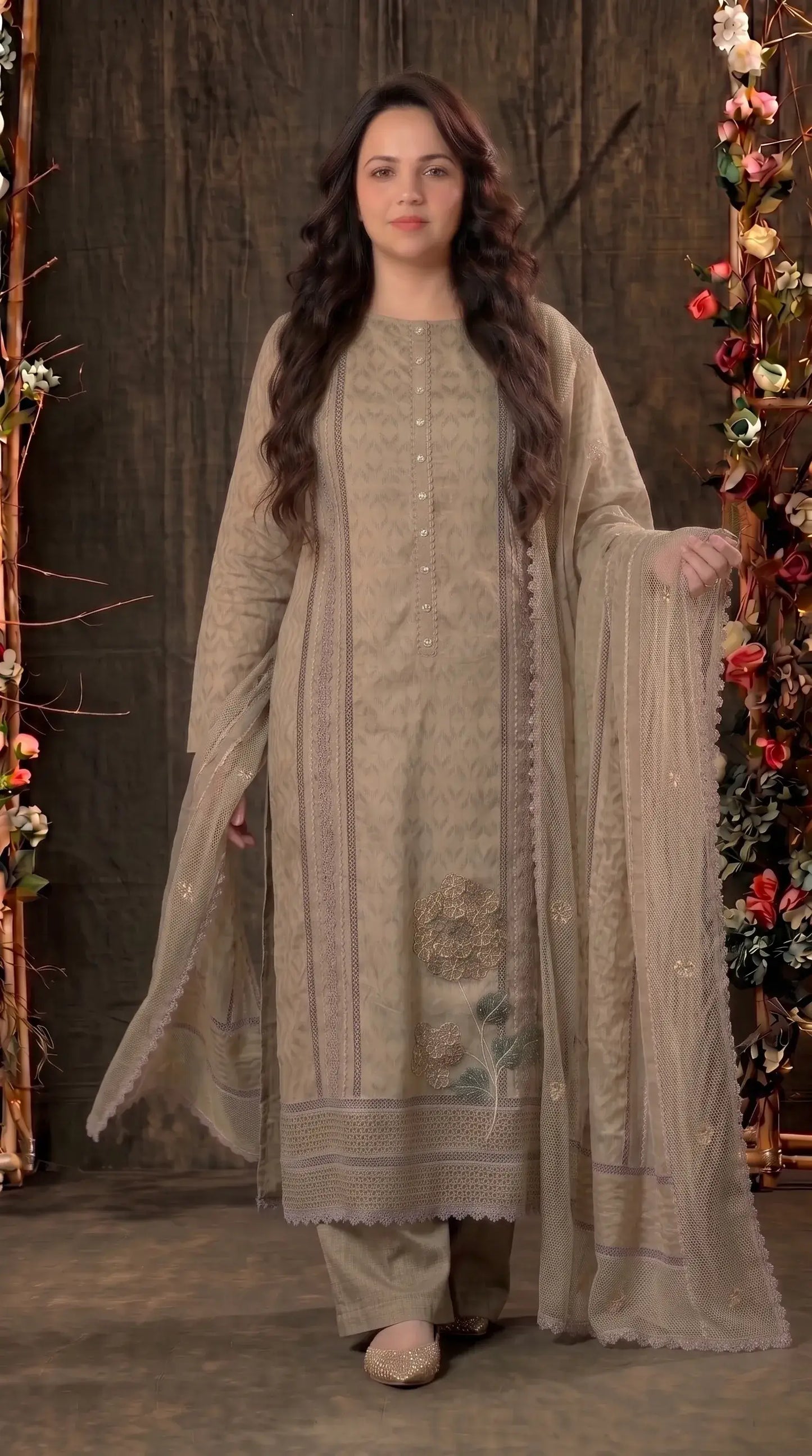 Elegant Taupe Premium Soft-Fabric Designer Suit