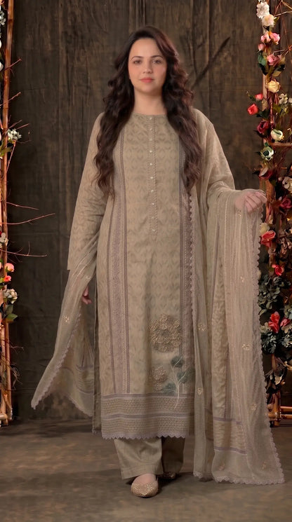 Elegant Taupe Premium Soft-Fabric Designer Suit