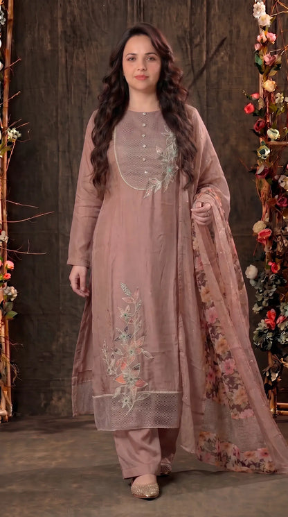 Dusty Rose Floral Designer Suit