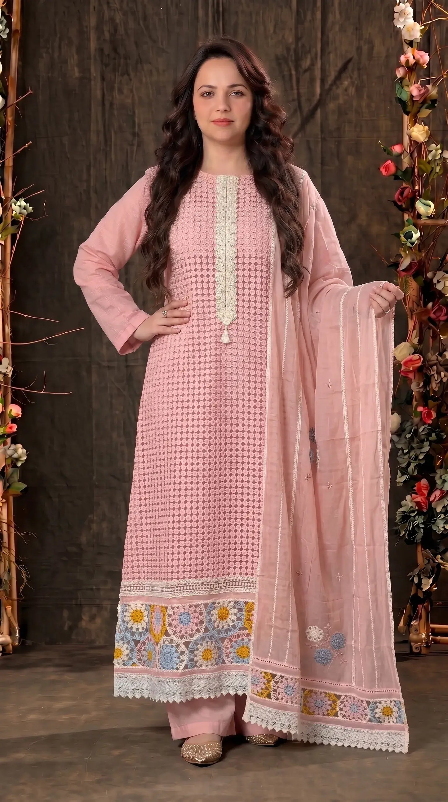 Blush Pink Super Soft Fabric Designer Suit