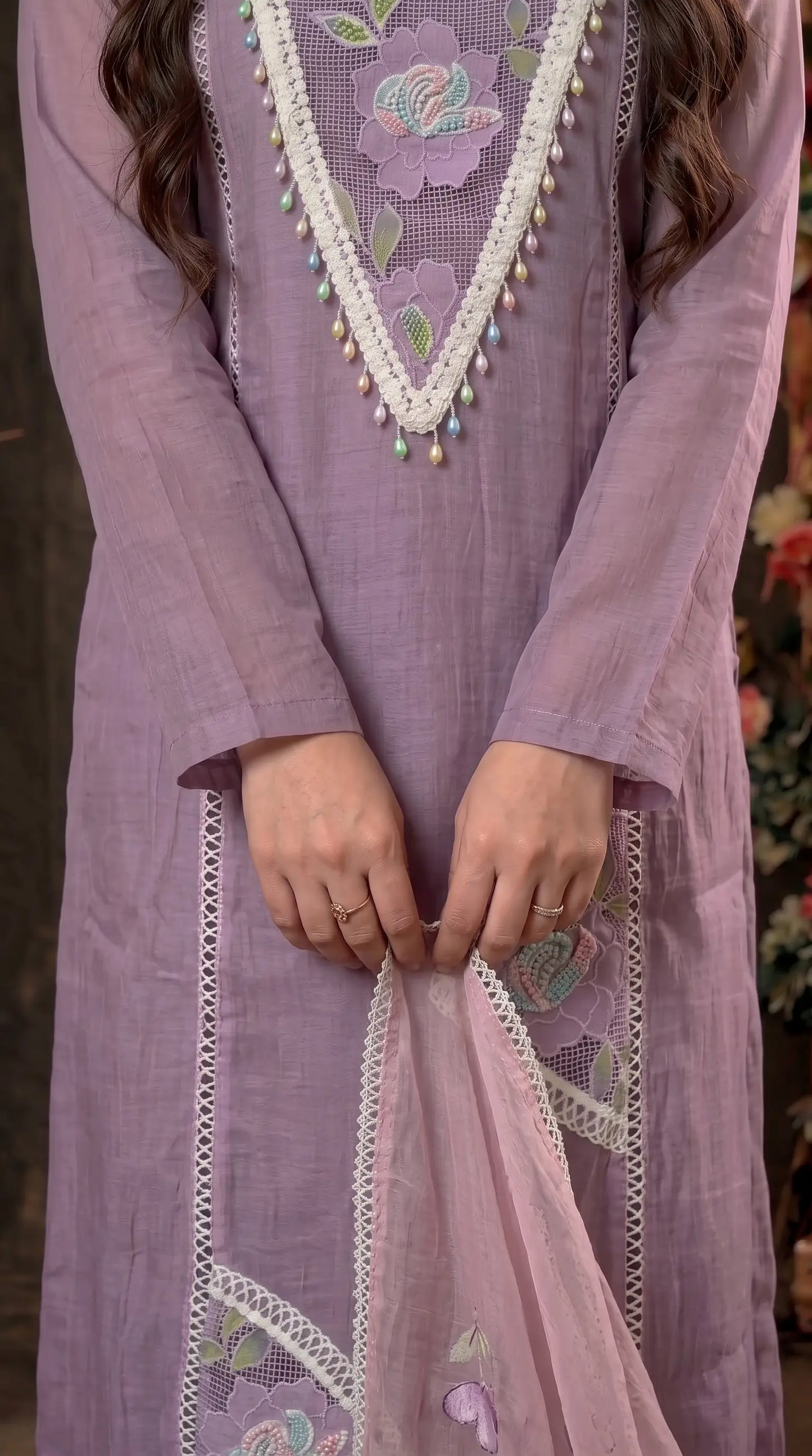 Lilac Bloom Premium Designer Suit with Boutique-Style Finish