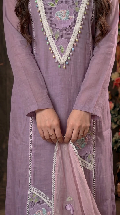 Lilac Bloom Premium Designer Suit with Boutique-Style Finish