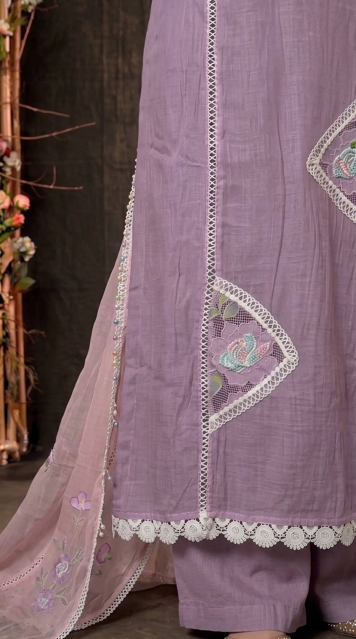 Lilac Bloom Premium Designer Suit with Boutique-Style Finish
