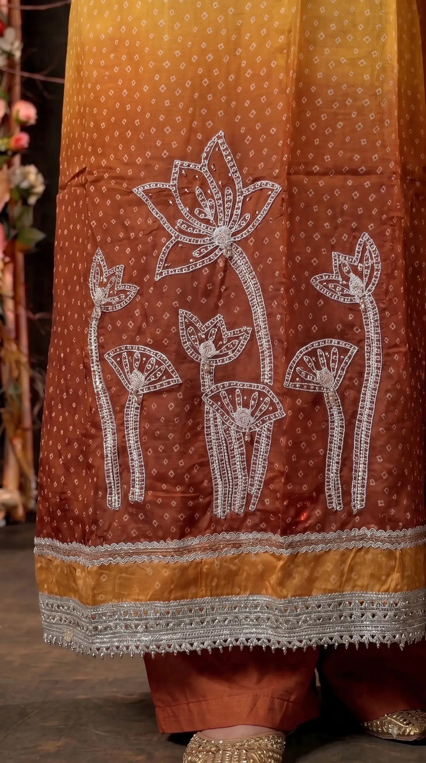 Premium Designer Mustard Ombre Pakistani Suit
