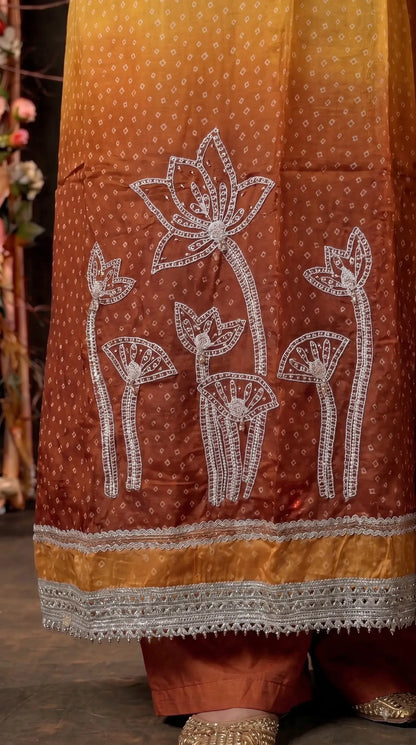 Premium Designer Mustard Ombre Pakistani Suit