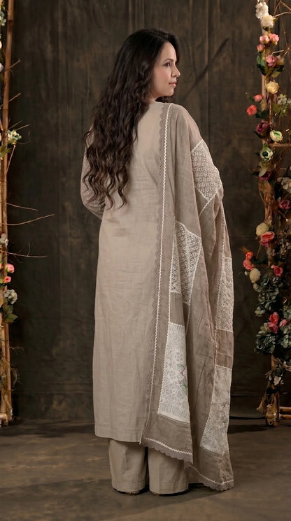 Premium Designer Pakistani Mull Cotton Suit with Embroidery & Lace Work