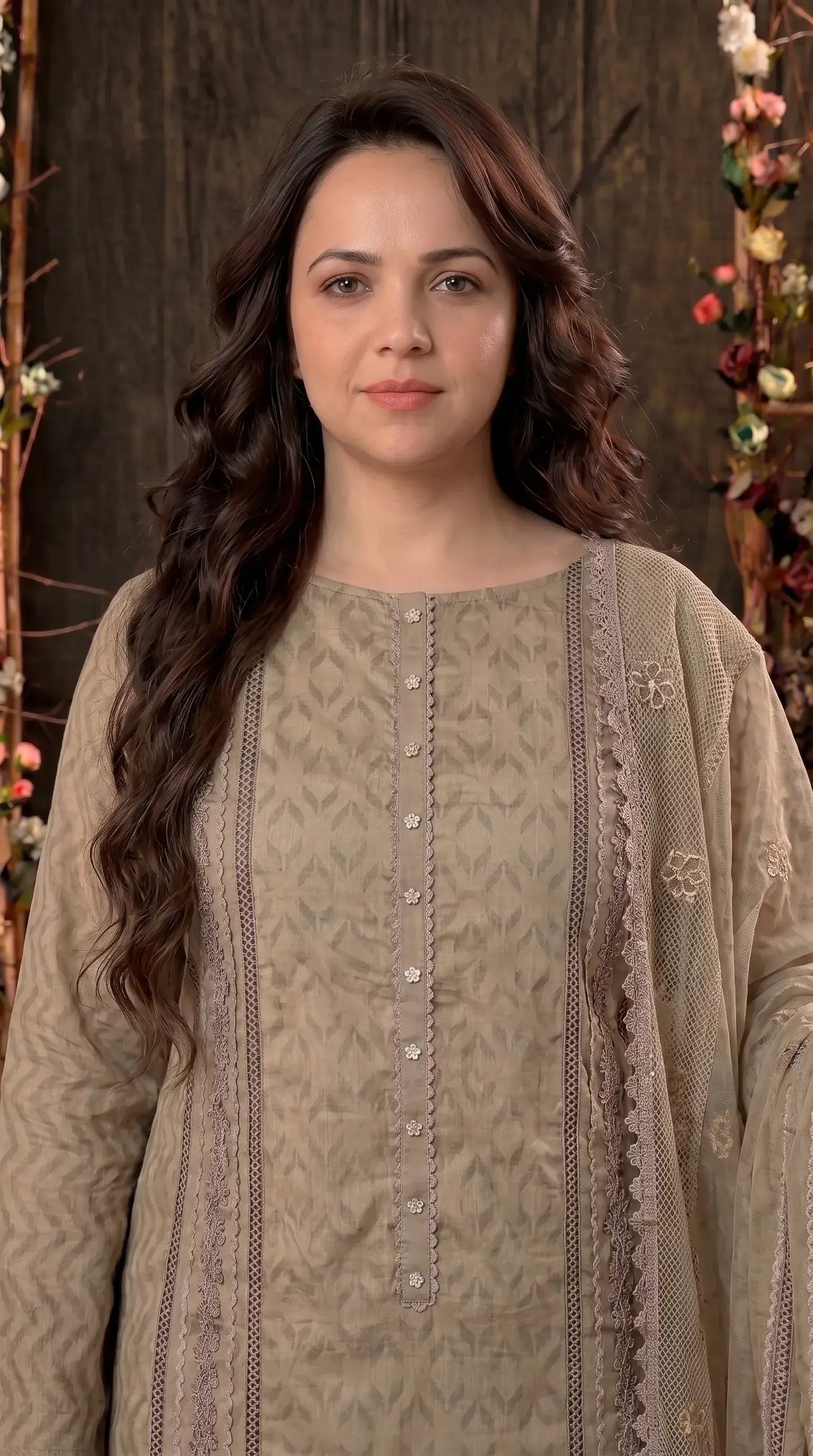 Elegant Taupe Premium Soft-Fabric Designer Suit